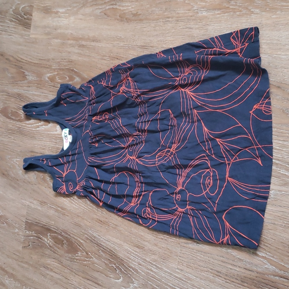 (S) ROXY Floral Empire Waist Mini Dress Vacation Pool Beach Surf Casual Summer